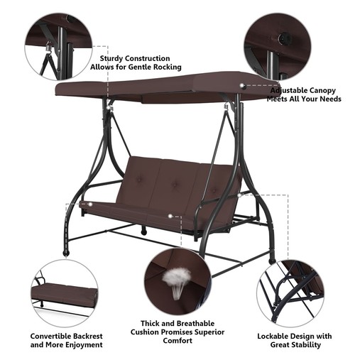 Patio swing chair seater - patio, 3